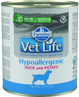 Farmina Vet Life Hypoallergenic Диета для собак при пищевой аллергией, утка с картофелем 300г паштет