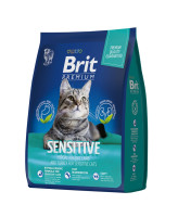 Brit Premium Sensitive корм для кошек с чувствительным пищеварением с ягненком и индейкой
