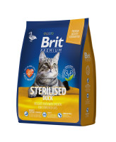 Brit Premium Sterilised корм для для кастрированных кошек с уткой и курицей