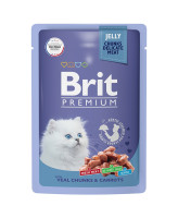 Brit Premium Пауч для котят телятина с морковью в желе 85г