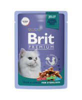 Brit Premium Пауч для стерилизованных кошек утка с яблоками в желе 85г