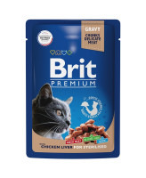 Brit Premium Пауч для стерилизованных кошек куриная печень в соусе 85г
