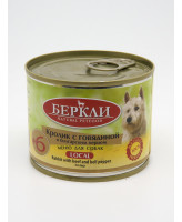 Berkley Консервы для собак Кролик с говядиной и болгарским перцем 200г
