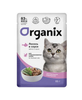 Organix Паучи для стерилизованных кошек с чувствительным пищеварением Лосось в соусе 85г