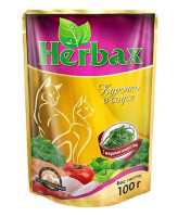 Herbax пауч для кошек Курочка в соусе с морской капустой 100г