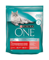 Purina ONE корм для стерилизованных кошек с лососем и пшеницей
