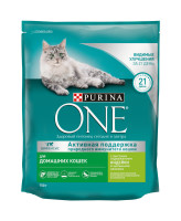 Purina ONE корм для домашних  кошек с индейкой и цельными злаками
