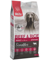 BLITZ Beef & Rice Корм для собак всех пород Говядина и рис