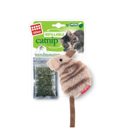 GiGwi Игрушка для кошек Мышка с кошачьей мятой (+3 пакетика мяты) 10см