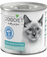 ZOODIET Food Sensitivities консервы для кошек с чувствительным пищеварением Телятина и сердце 240г