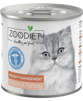 ZOODIET Weight Management консервы для кошек склонных к ожирению Кролик и индейка 240г