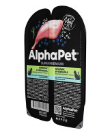 AlphaPet Superpremium Консервы для кошек с чувств. пищеварением Кролик и черника, 80г ламистер