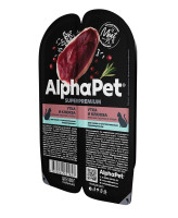 AlphaPet Superpremium Консервы для кошек с чувств. пищеварением Утка и клюква, 80г ламистер