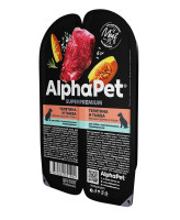 AlphaPet Superpremium Консервы для собак с чувствительным пищеварением Телятина, тыква 100г ламистер