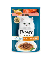 Гурмэ Перл Соус Де-люкс консервы для кошек, с лососем в роскошном соусе 75г