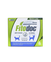 Fitodoc капли дерматологические для собак мелких пород и кошек 4 пипетки по 0,6мл АВЗ