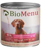 BioMenu консервы для собак с Говядиной и ягненком 750г