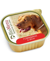 BioMenu консервы лакомство для собак Говядина в желе 300г ламистер