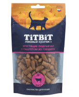 TiTBiT Хрустящие подушечки для кошек с паштетом из говядины  60г