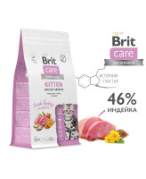 Brit Care Kitten корм для котят Здоровый рост с индейкой