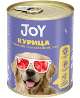 JOY консервы для собак средних и крупных пород Беззерновые Курица с травами 340г