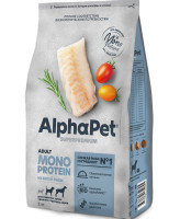 AlphaPet MONOPROTEIN Корм для собак средних и крупных пород из Белой рыбы