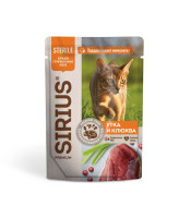 SIRIUS Premium пауч для стерилизованных кошек Утка с клюквой 85г