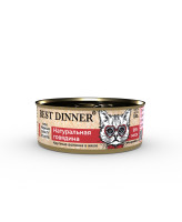 Best Dinner High Premium "Натуральная говядина" Крупные волокна в желе для кошек 100г банка