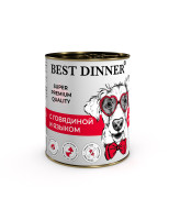 Best Dinner Super Premium Мясные деликатесы с говядиной и языком для собак 340г