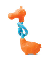 Triol Игрушка для собак из термопластичной резины Жираф с веревкой, 235/82мм