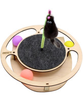 Gosi Игровой комплекс для кошек в виде круга с тремя шариками, ковролином, игрушкой на пружине D16см