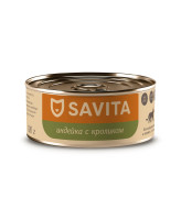SAVITA консервы для кошек и котят Индейка с кроликом 100г