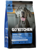 GO! KITCHEN GRAIN FREE Беззерновой корм для собак и щенков с лососем, треской, фруктами и овощами