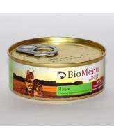 BioMenu консервы для кошек паштет с Языком 100г