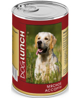 Дог Ланч консервы для собак  Мясное ассорти в желе 410г