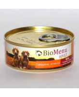 BioMenu консервы для собак Говядина и Ягненок 100г