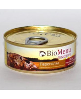BioMenu Sensitive консервы для кошек паштет с Перепелкой 100г