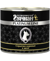 Четвероногий Гурман Platinum консервы для собак Сердечки куриные в желе 240г