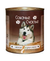 Собачье счастье консервы для собак Мясное ассорти в желе 750г