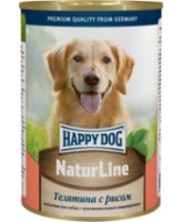 Happy Dog Nature Line консервы для собак Телятина с рисом 410г