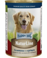 Happy Dog Nature Line консервы для собак Телятина с сердцем 410г