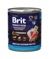 Brit Premium by Nature консервы для собак Говядина и Рис 850г