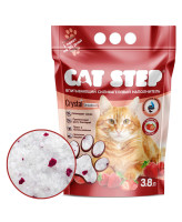 CAT STEP Crystal Strawberry Силикагелевый наполнитель с ароматом клубники 3,8л 1,81кг