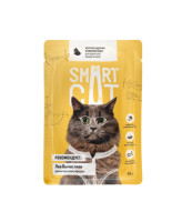 Smart Cat консервы для кошек и котят Кусочки курочки в нежном соусе, 85г пауч