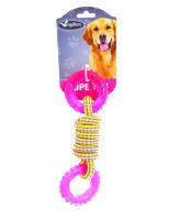 Papillon Игрушка для собак Плетеная веревка с двумя пластиковыми кольцами 23 см 140-150г