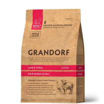 Grandorf Корм для собак Ягненок с индейкой Medium&Maxi Lamb&Turkey (красная полоса) 10кг
