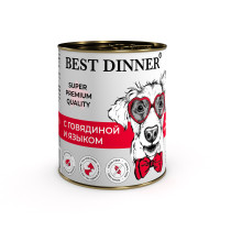 Best Dinner Super Premium Мясные деликатесы с говядиной и языком для собак 340г